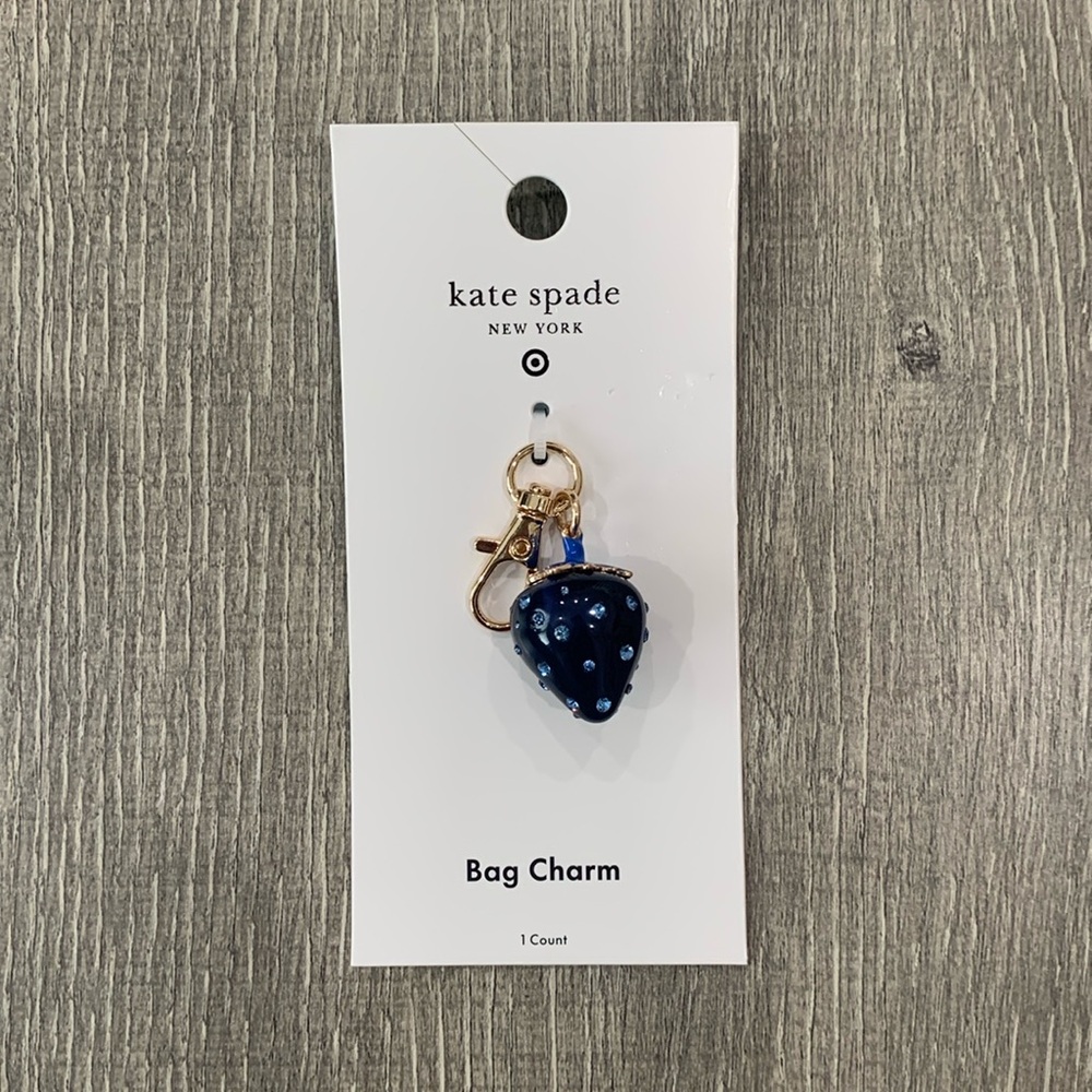 kate spade x target blue strawberry keychain